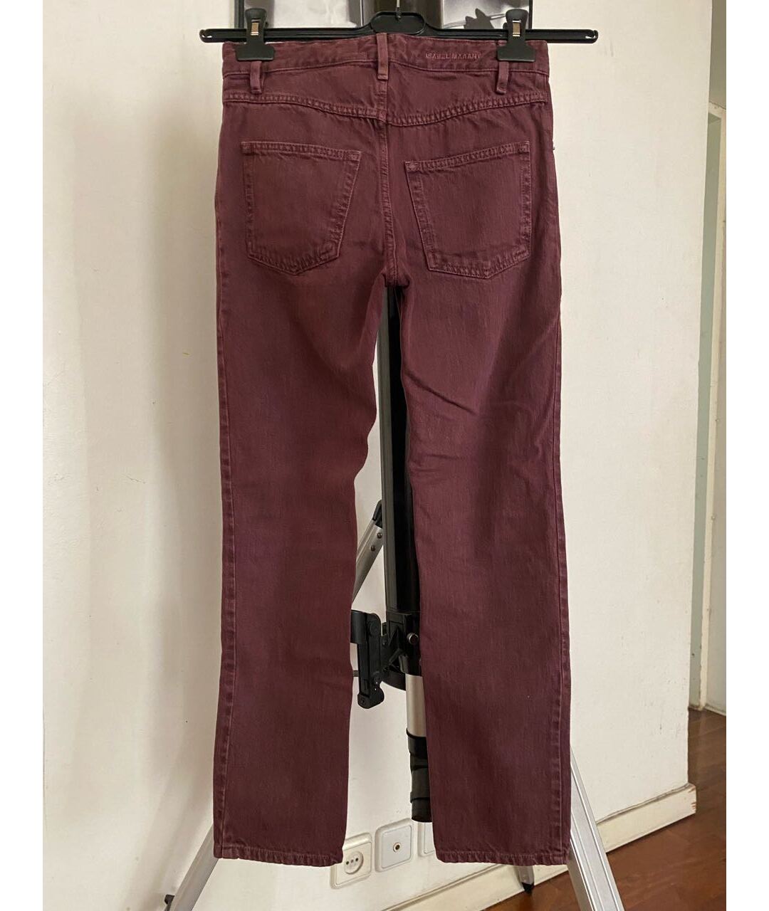 ISABEL MARANT ETOILE Бордовые хлопковые прямые джинсы, фото 2