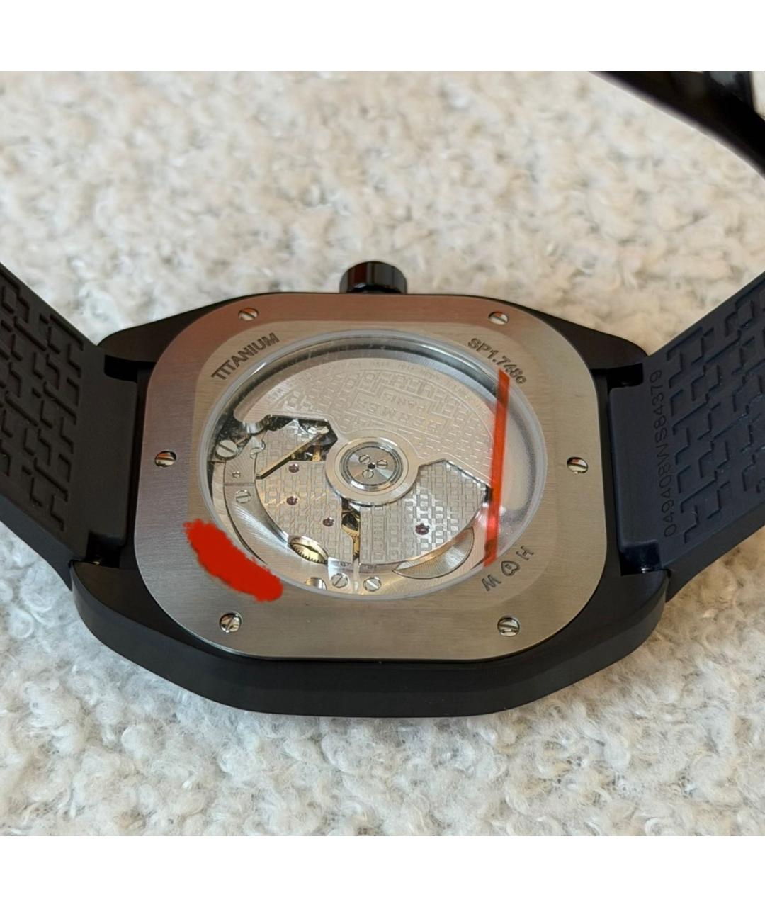 HERMES Черные титановые часы, фото 5