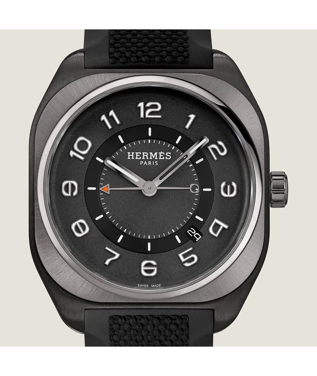 HERMES Черные титановые часы, фото 3
