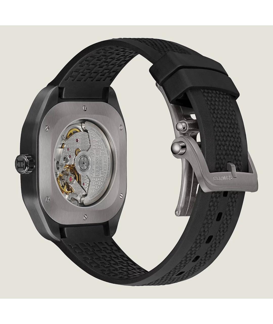 HERMES Черные титановые часы, фото 4