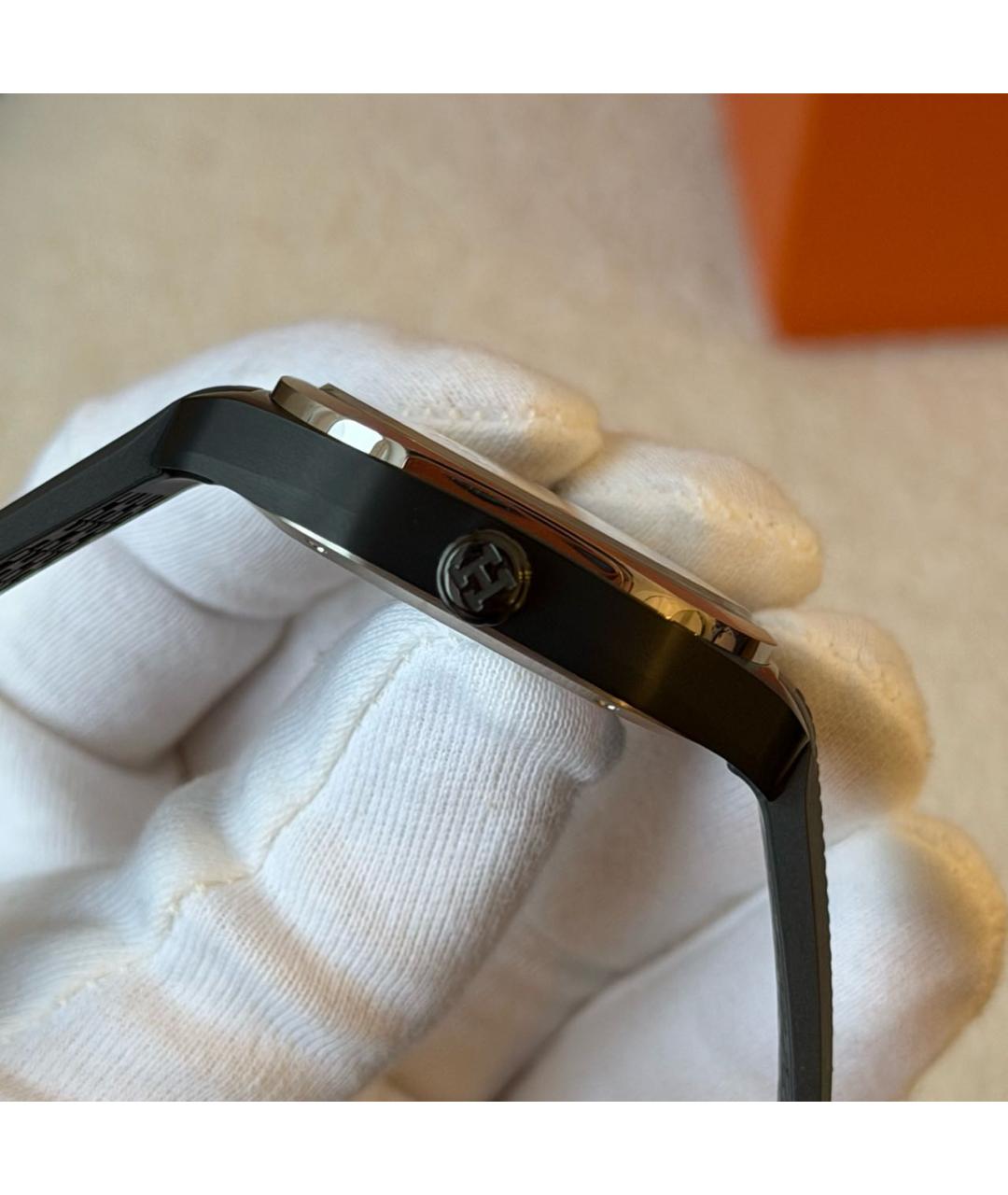 HERMES Черные титановые часы, фото 4