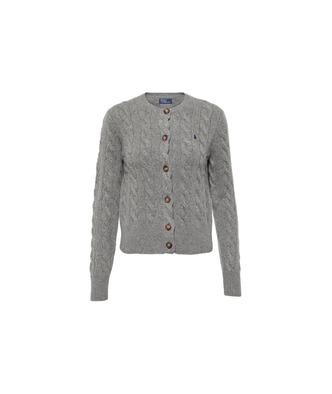 POLO RALPH LAUREN Серый шерстяной кардиган, фото 4