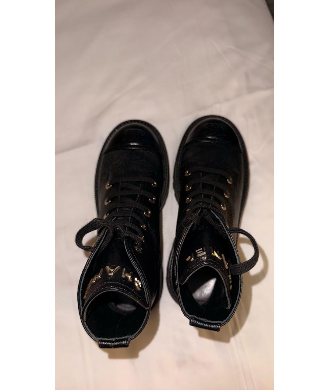 CHANEL Черные кожаные ботинки, фото 3