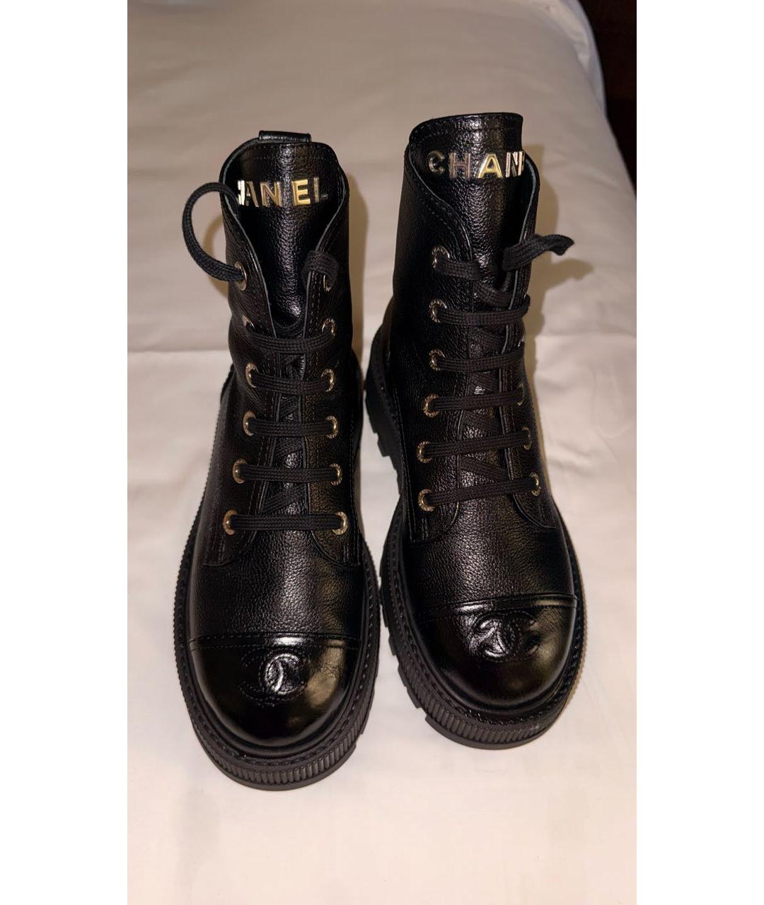 CHANEL Черные кожаные ботинки, фото 2