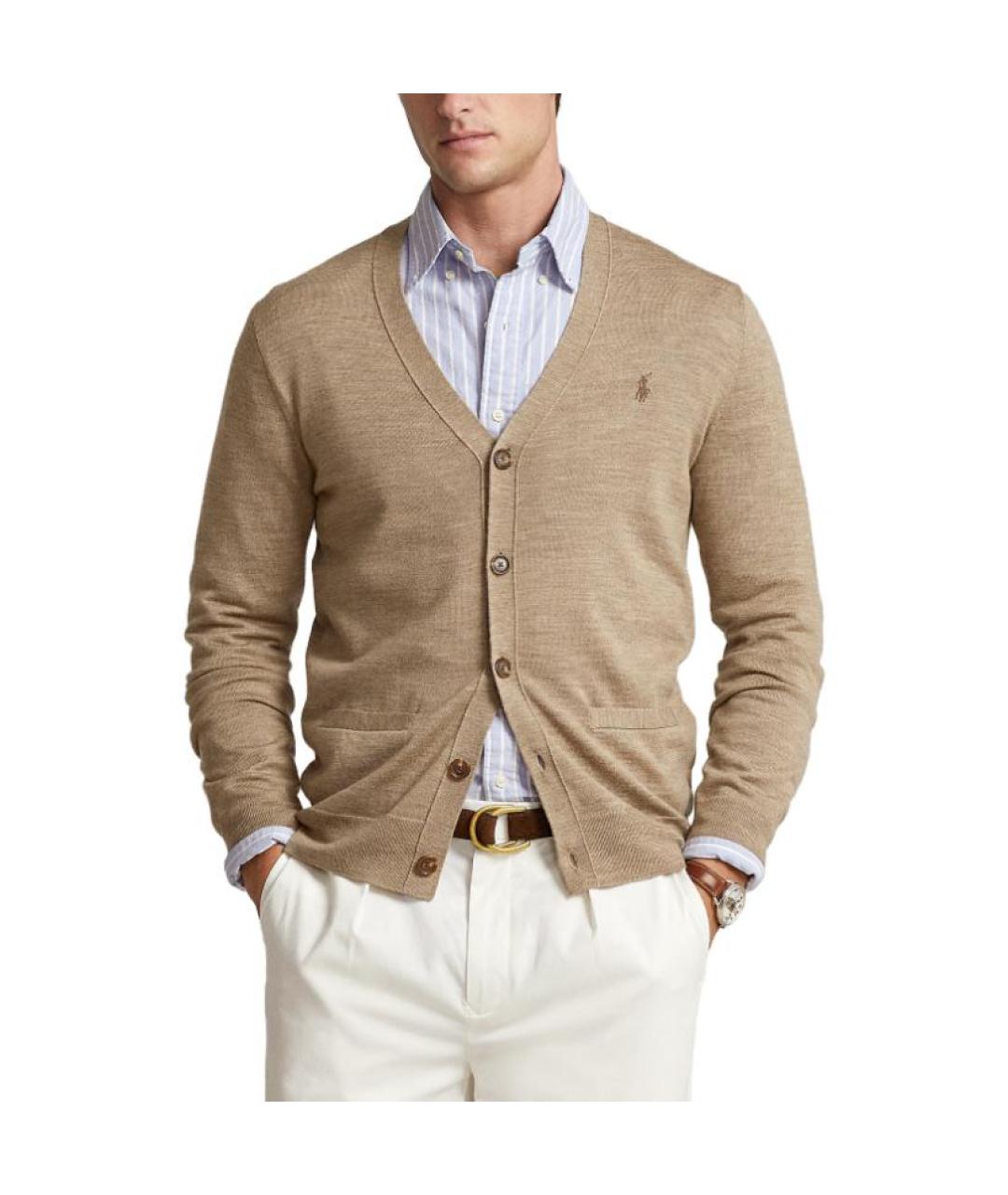 POLO RALPH LAUREN Бежевый кардиган, фото 2