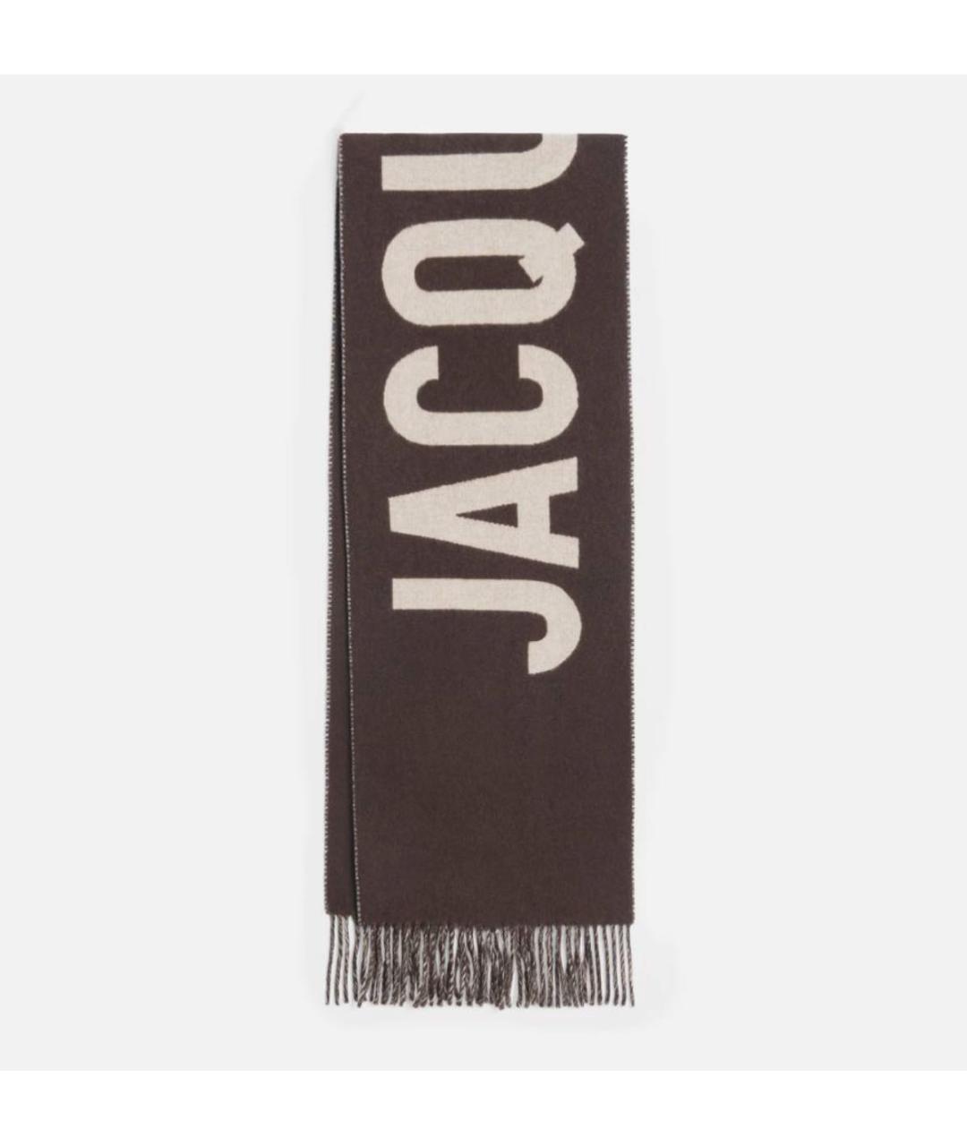 JACQUEMUS Коричневый шерстяной шарф, фото 5