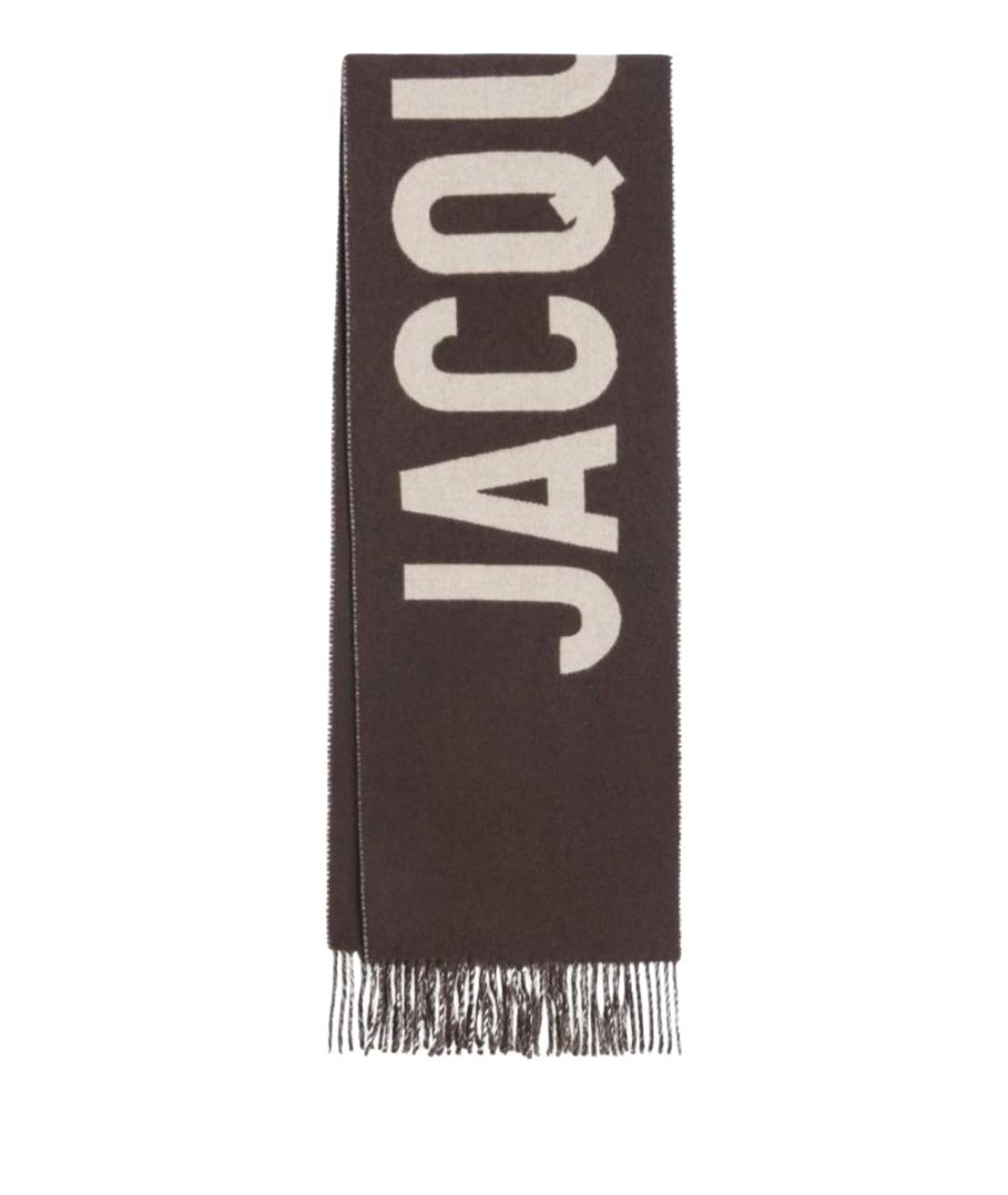 JACQUEMUS Коричневый шерстяной шарф, фото 1