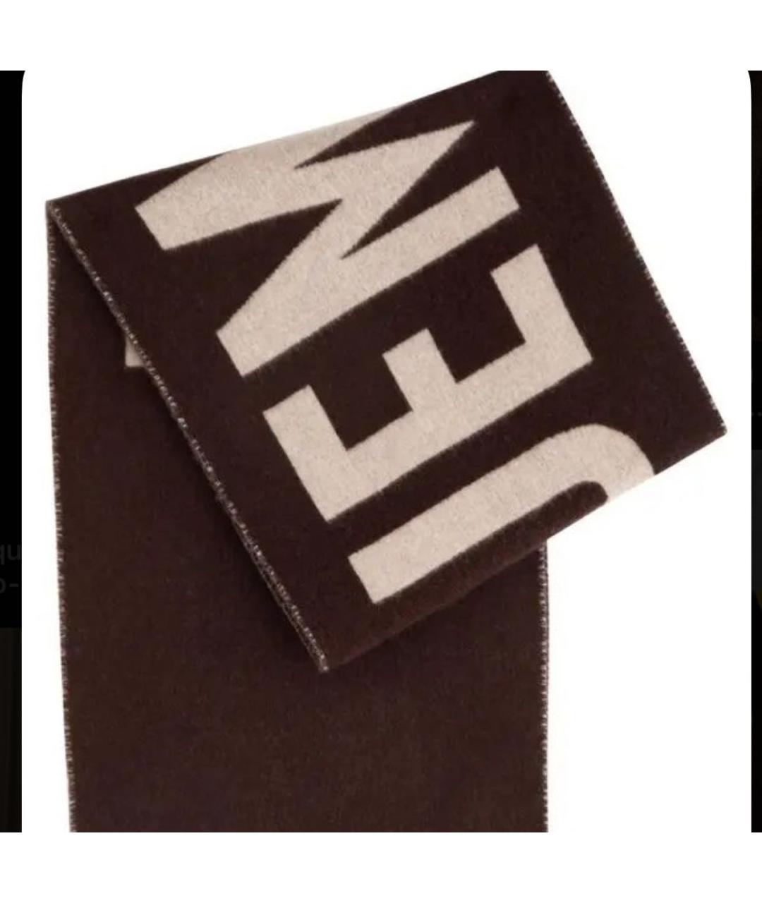 JACQUEMUS Коричневый шерстяной шарф, фото 3