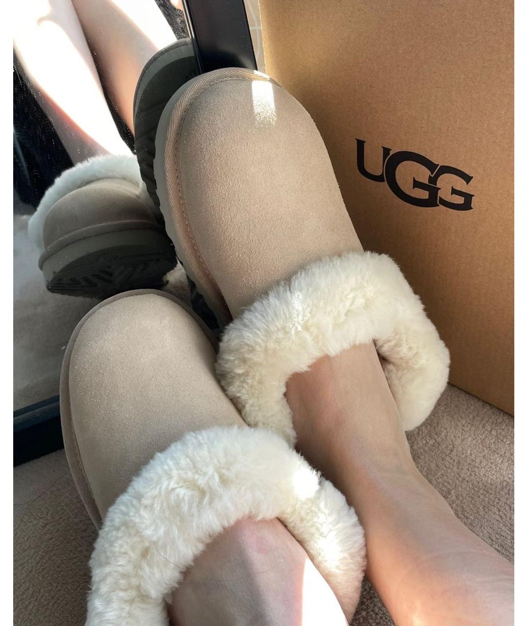 UGG AUSTRALIA Бежевые замшевые лоферы, фото 8