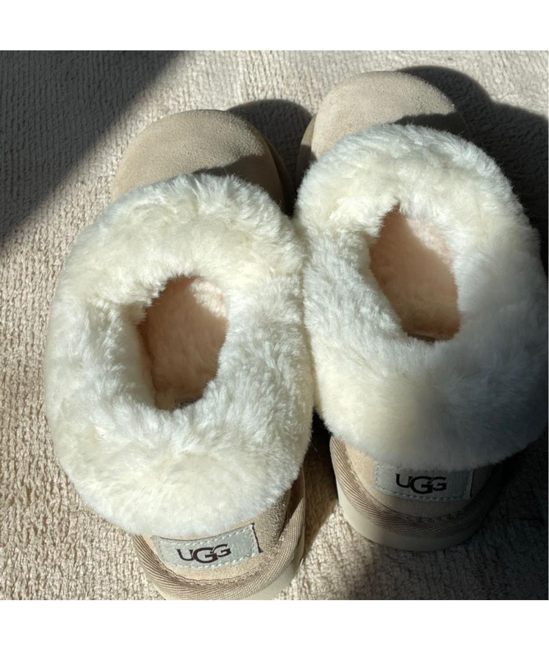 UGG AUSTRALIA Бежевые замшевые лоферы, фото 7