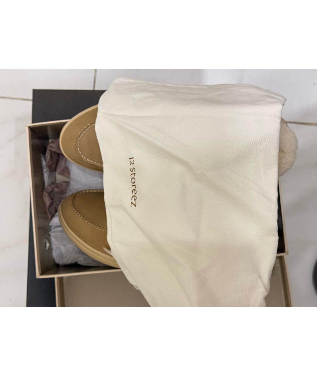 12 STOREEZ Бежевые замшевые лоферы, фото 8