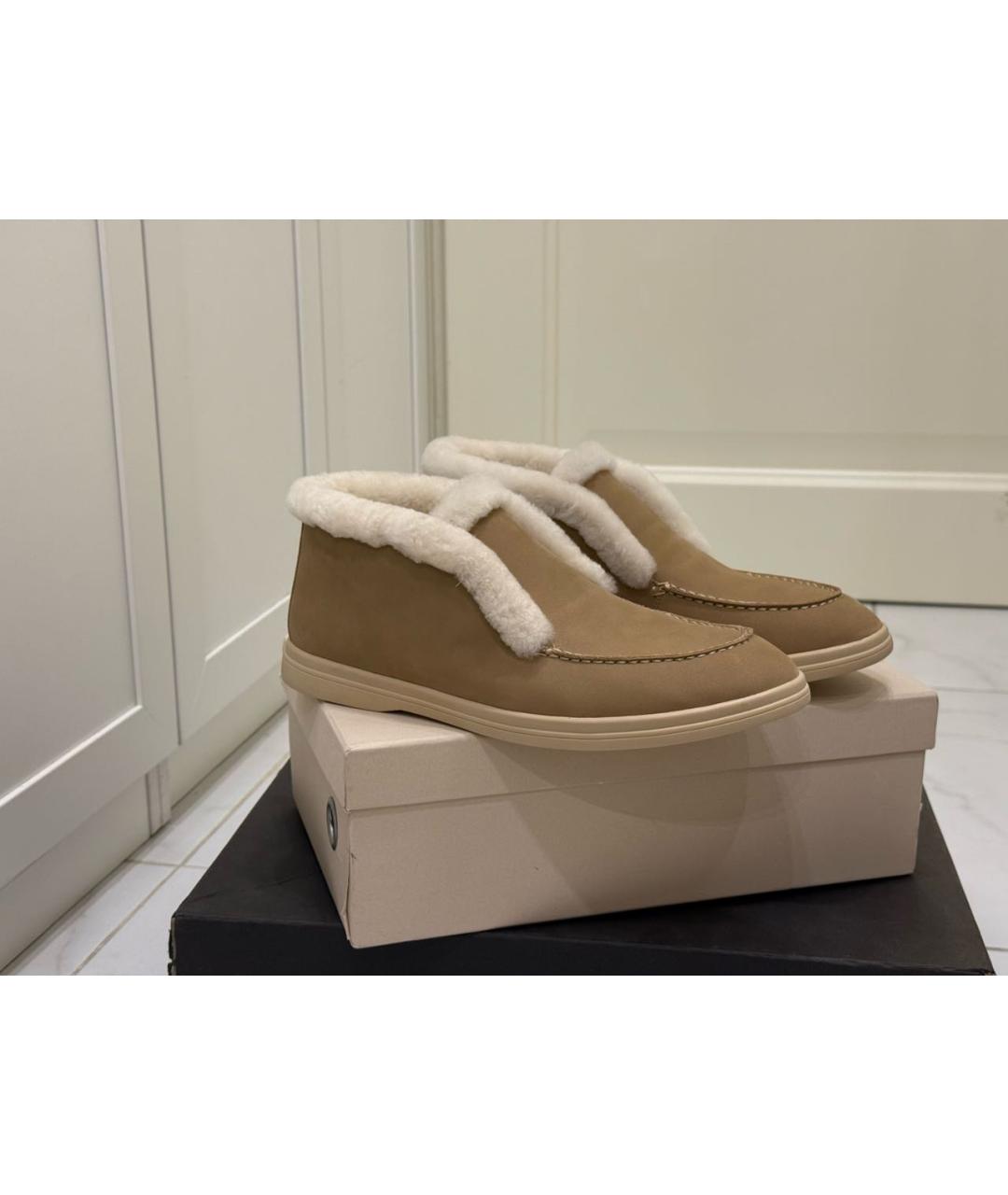 12 STOREEZ Бежевые замшевые лоферы, фото 3
