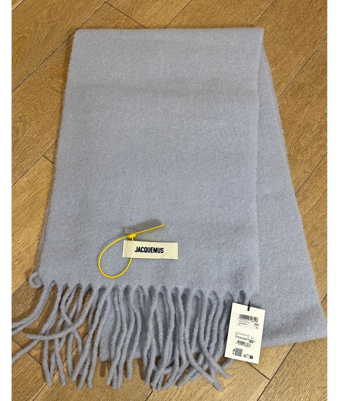 JACQUEMUS Голубой шерстяной шарф, фото 5