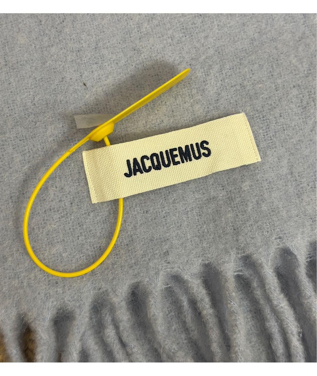 JACQUEMUS Голубой шерстяной шарф, фото 7