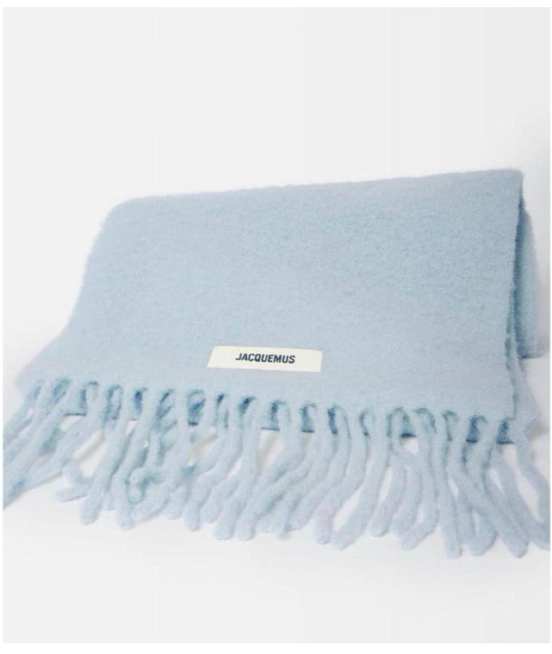 JACQUEMUS Голубой шерстяной шарф, фото 2