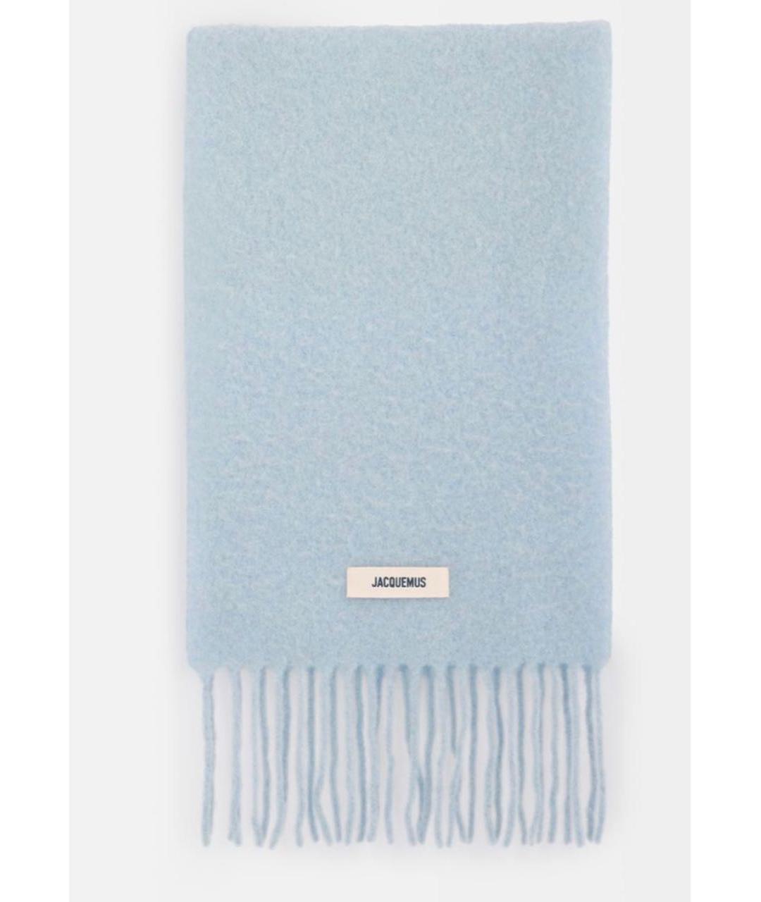 JACQUEMUS Голубой шерстяной шарф, фото 8