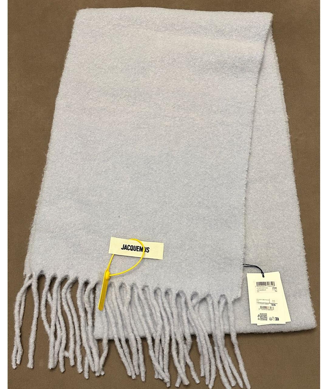 JACQUEMUS Голубой шерстяной шарф, фото 6