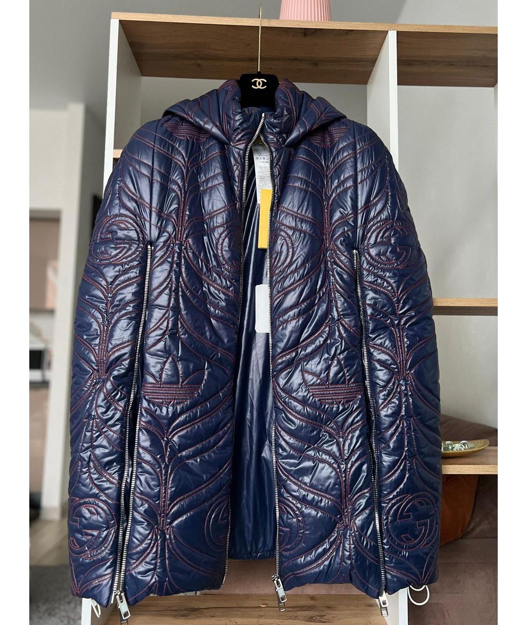 GUCCI Темно-синяя атласная куртка, фото 3