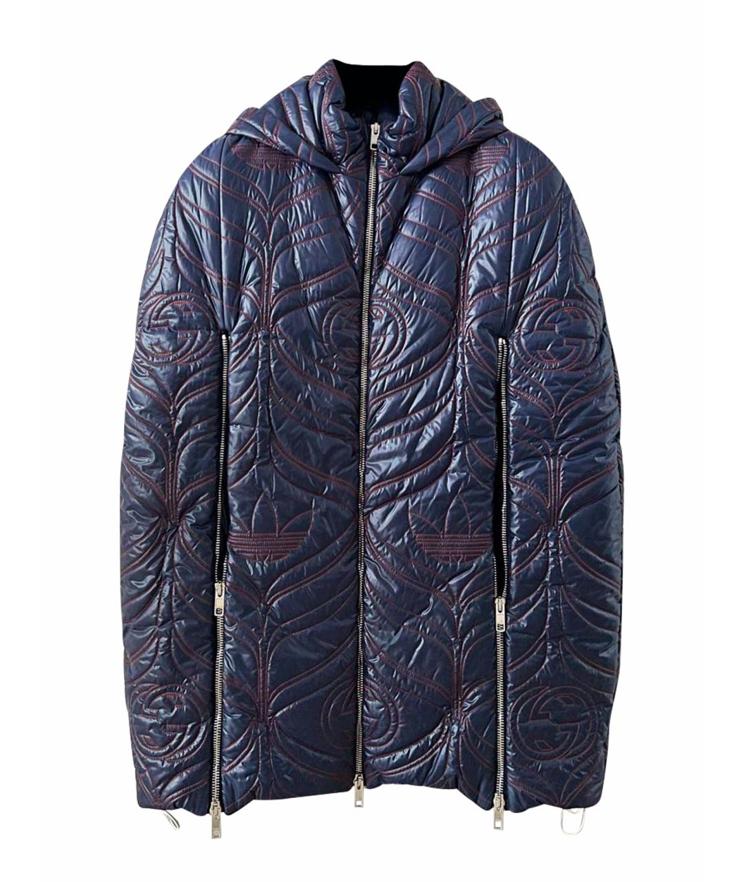 GUCCI Темно-синяя атласная куртка, фото 1