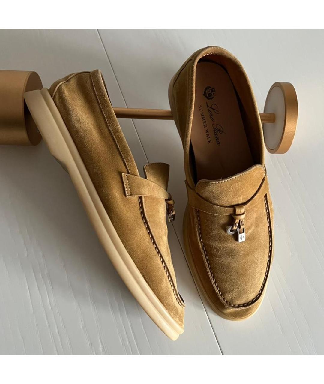 LORO PIANA Коричневые замшевые лоферы, фото 5
