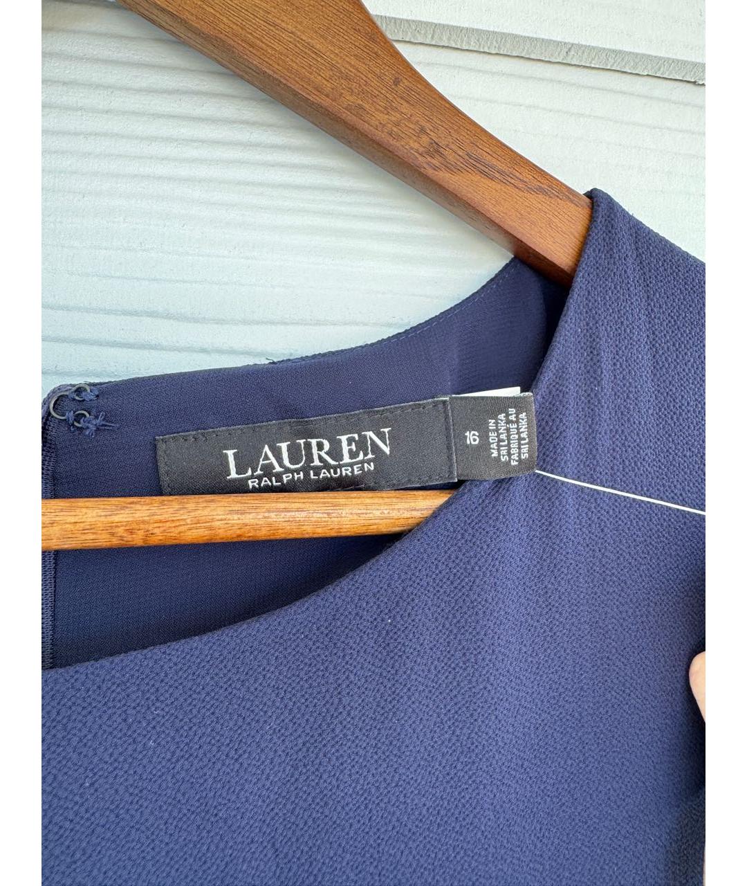 RALPH LAUREN Темно-синее полиэстеровое коктейльное платье, фото 5