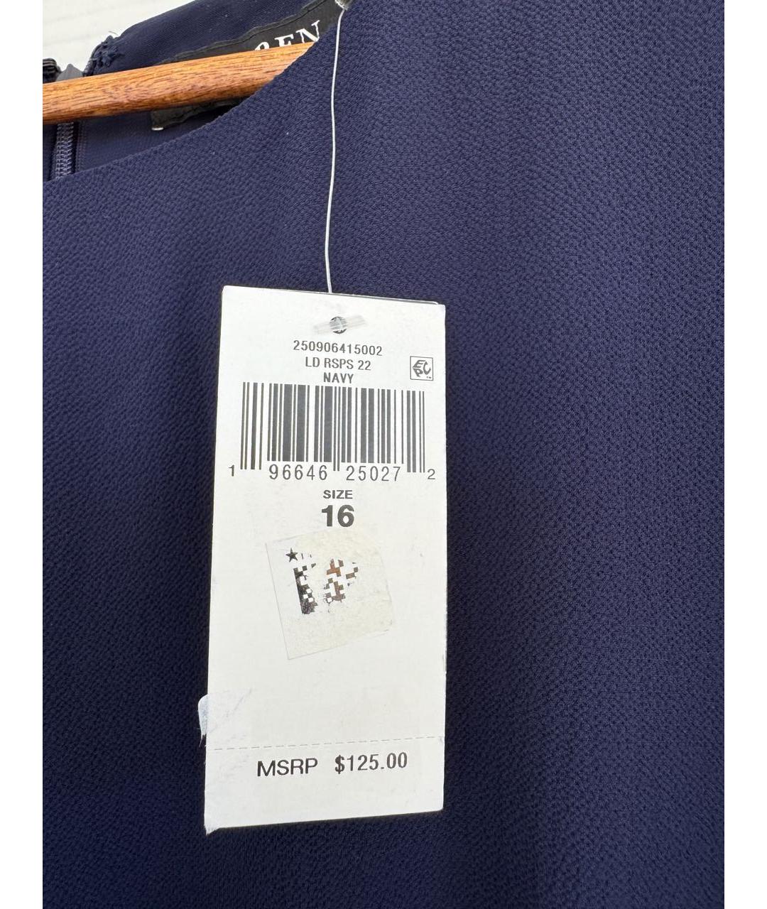 RALPH LAUREN Темно-синее полиэстеровое коктейльное платье, фото 4