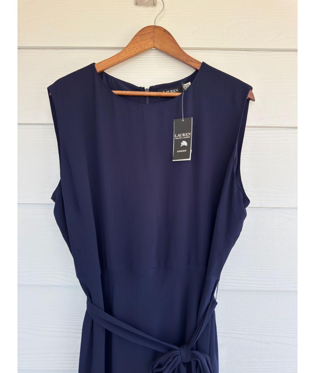 RALPH LAUREN Темно-синее полиэстеровое коктейльное платье, фото 2