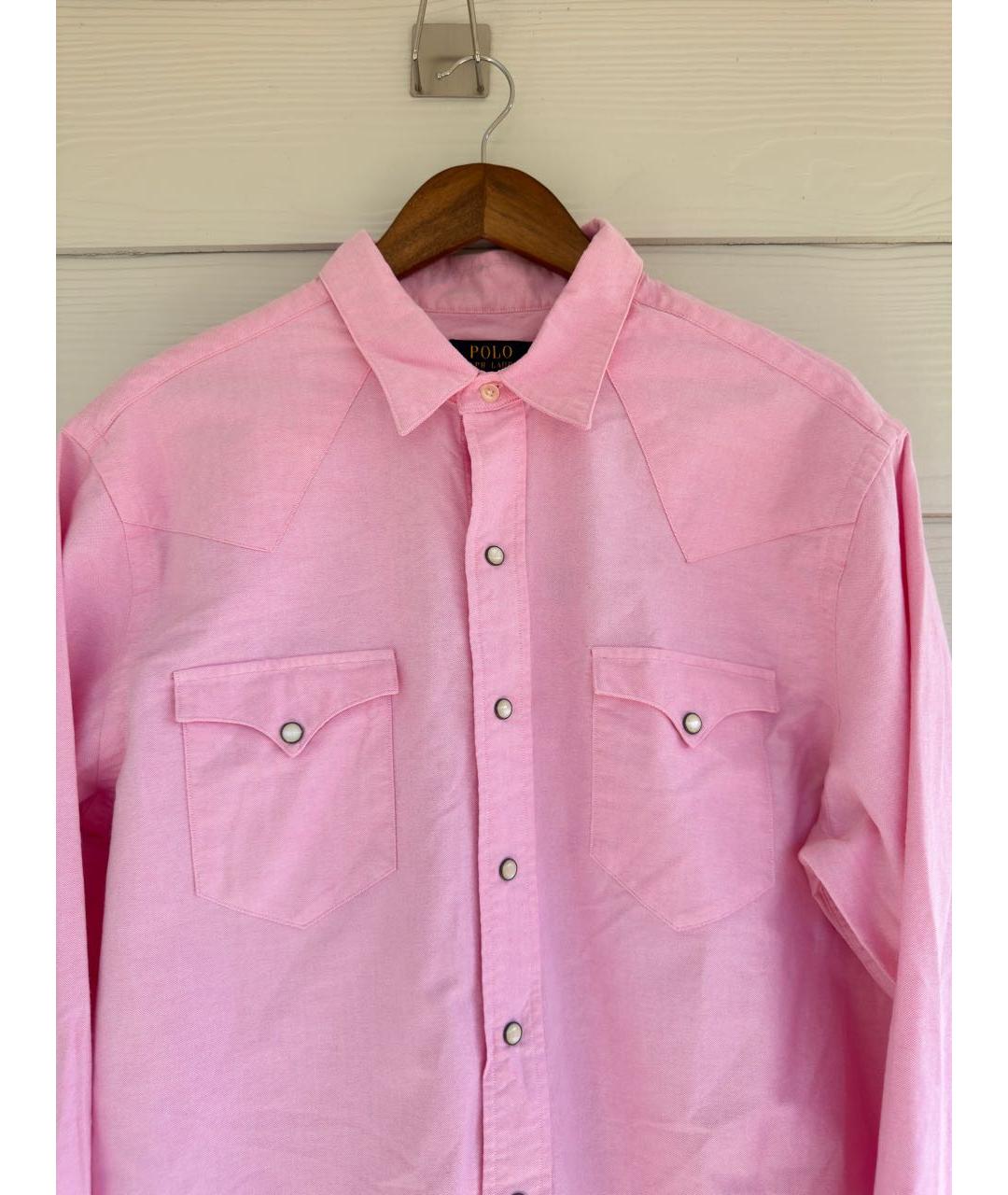 POLO RALPH LAUREN Розовая хлопковая кэжуал рубашка, фото 2
