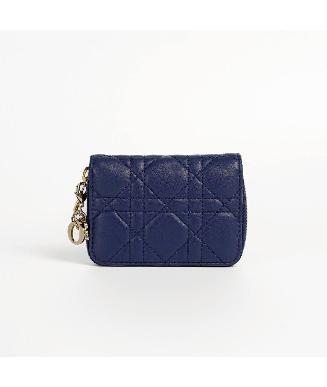 CHRISTIAN DIOR Темно-синий кожаный кошелек, фото 4