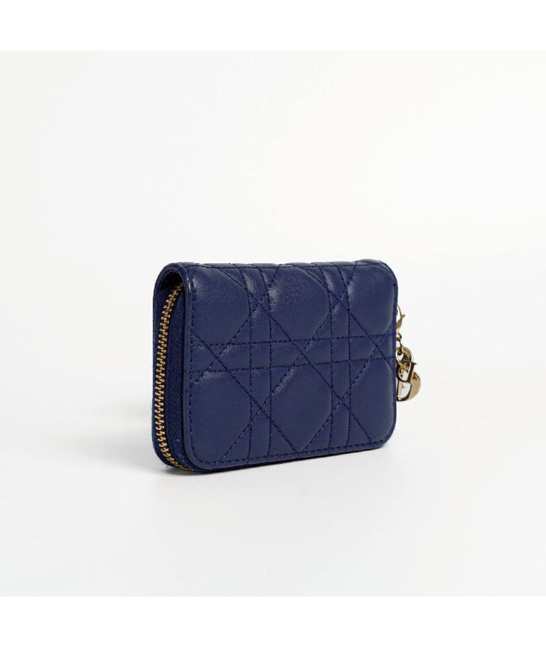 CHRISTIAN DIOR Темно-синий кожаный кошелек, фото 8