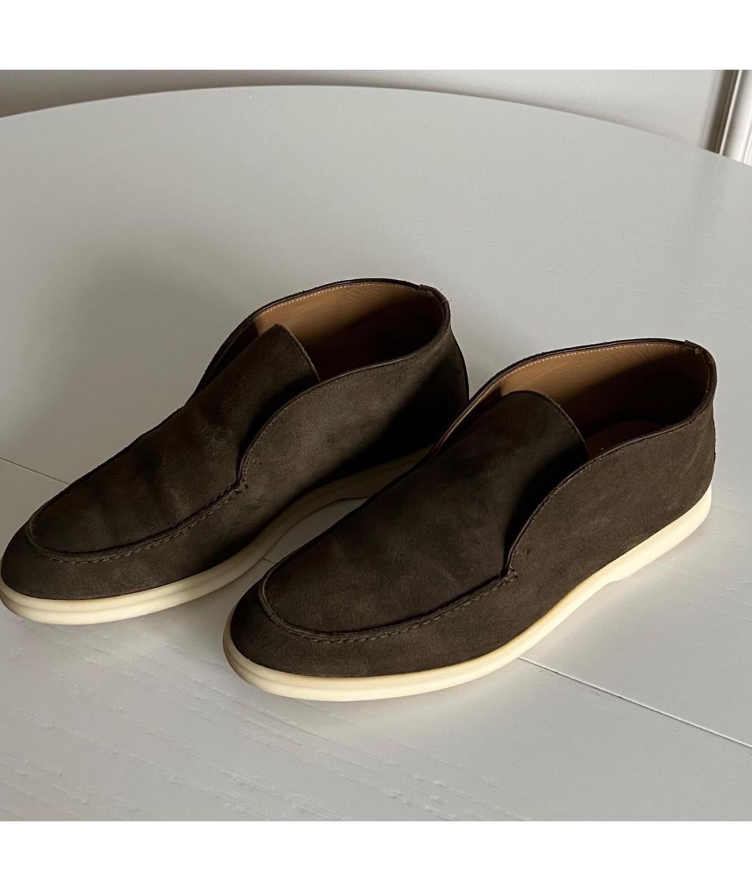 LORO PIANA Коричневые замшевые лоферы, фото 2