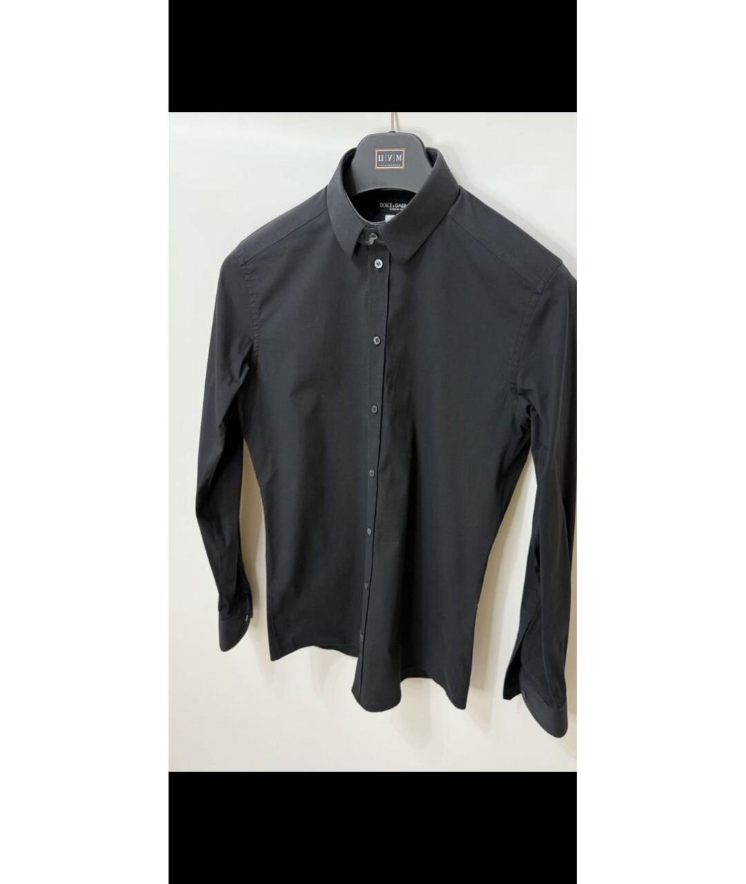 DOLCE&GABBANA Черная хлопковая кэжуал рубашка, фото 4