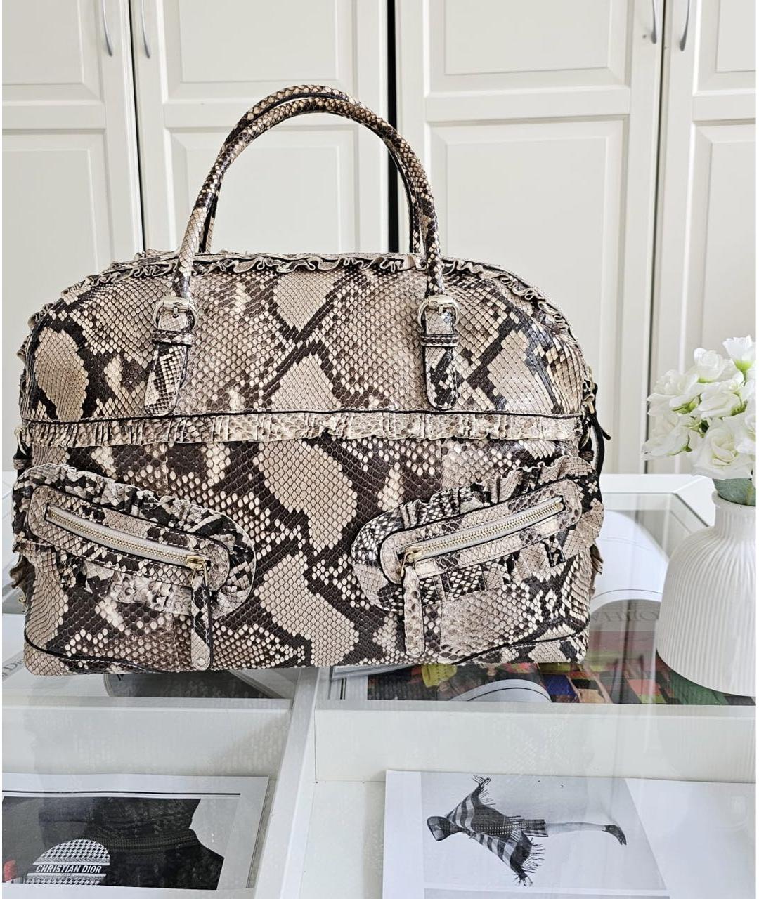 GUCCI Бежевая кожаная сумка с короткими ручками, фото 3