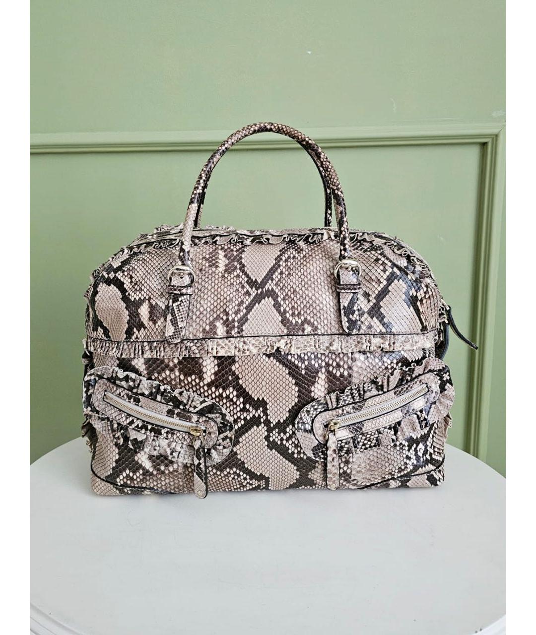 GUCCI Бежевая кожаная сумка с короткими ручками, фото 2