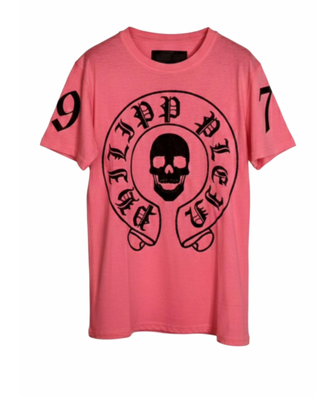 PHILIPP PLEIN Розовая хлопковая майка, фото 1