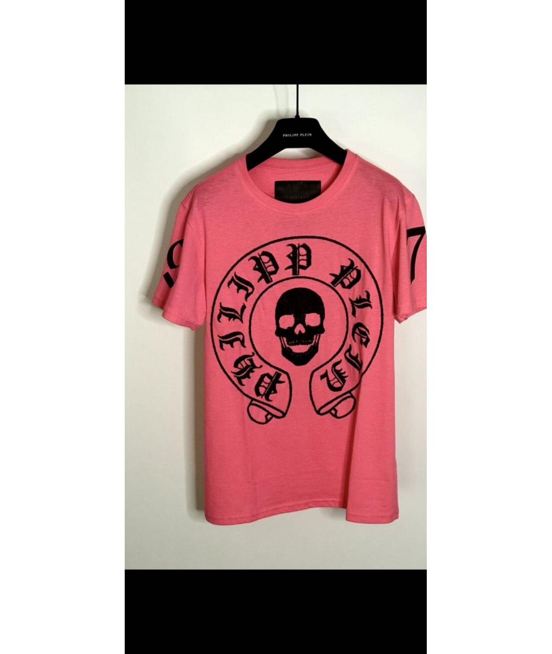 PHILIPP PLEIN Розовая хлопковая майка, фото 5