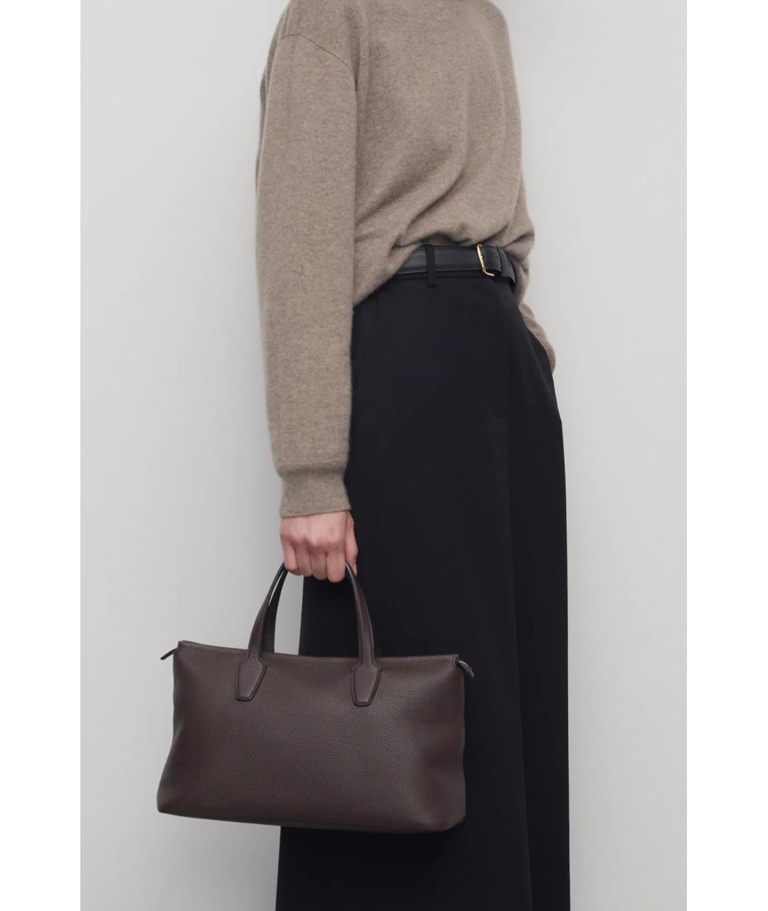 THE ROW Коричневая кожаная сумка тоут, фото 4