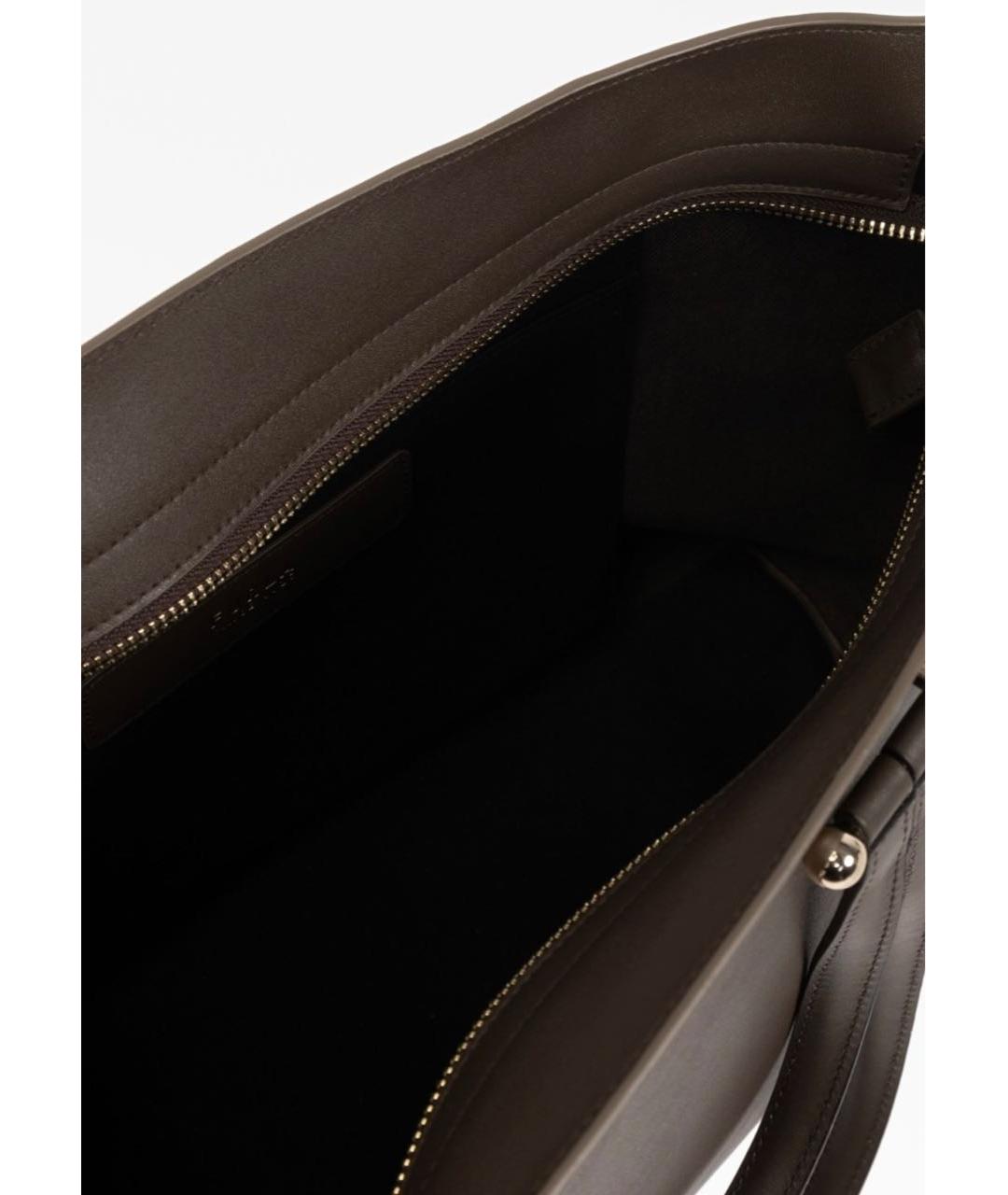 FURLA Коричневая кожаная сумка с короткими ручками, фото 4