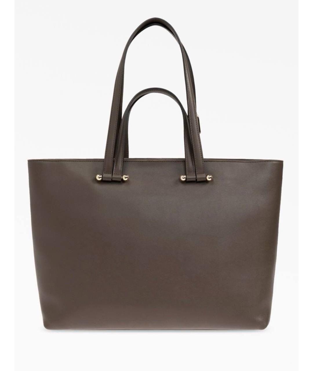 FURLA Коричневая кожаная сумка с короткими ручками, фото 6
