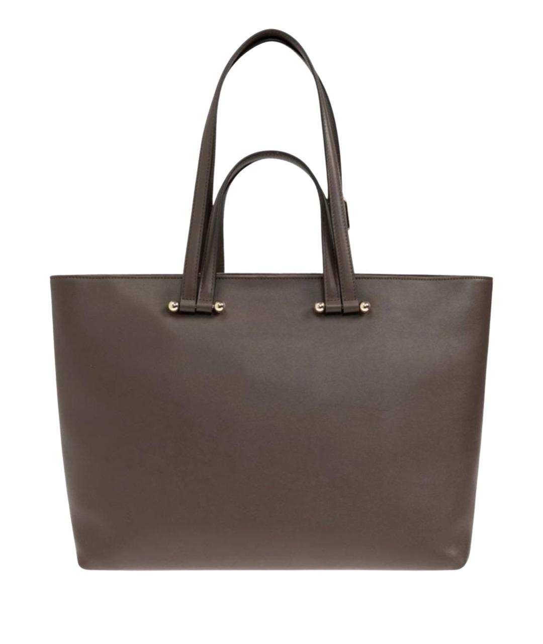 FURLA Коричневая кожаная сумка с короткими ручками, фото 1