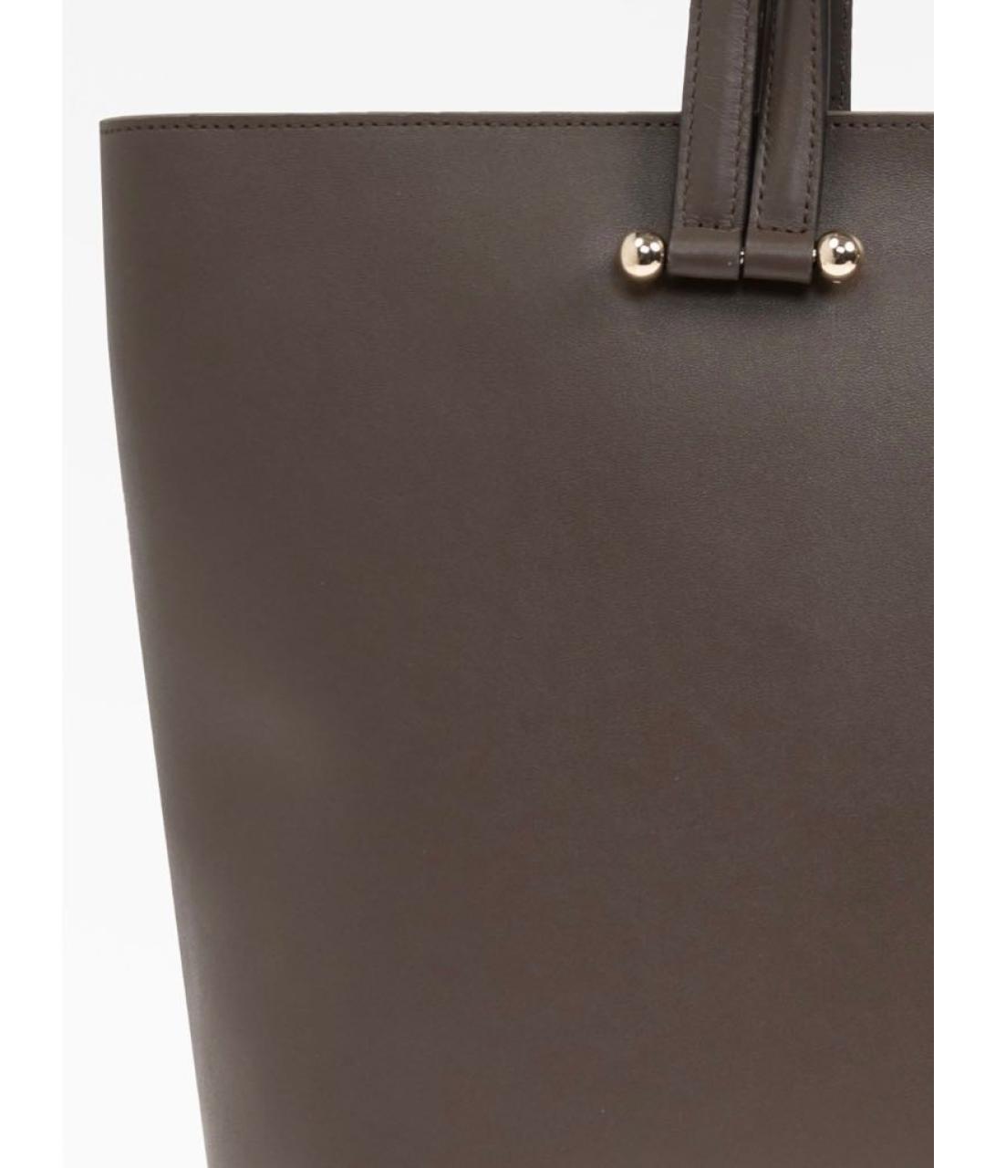 FURLA Коричневая кожаная сумка с короткими ручками, фото 3