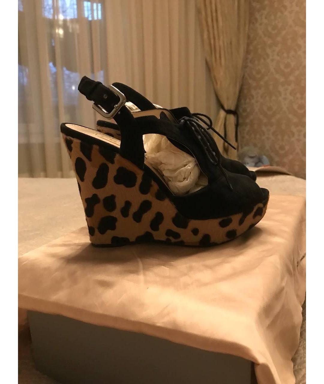 PRADA Черные замшевые босоножки, фото 6