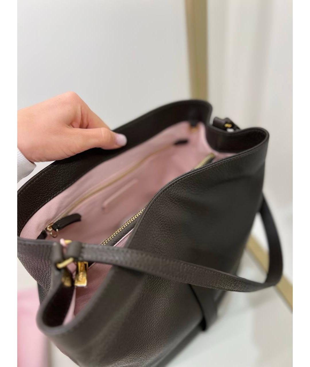 FURLA Коричневая кожаная сумка через плечо, фото 3