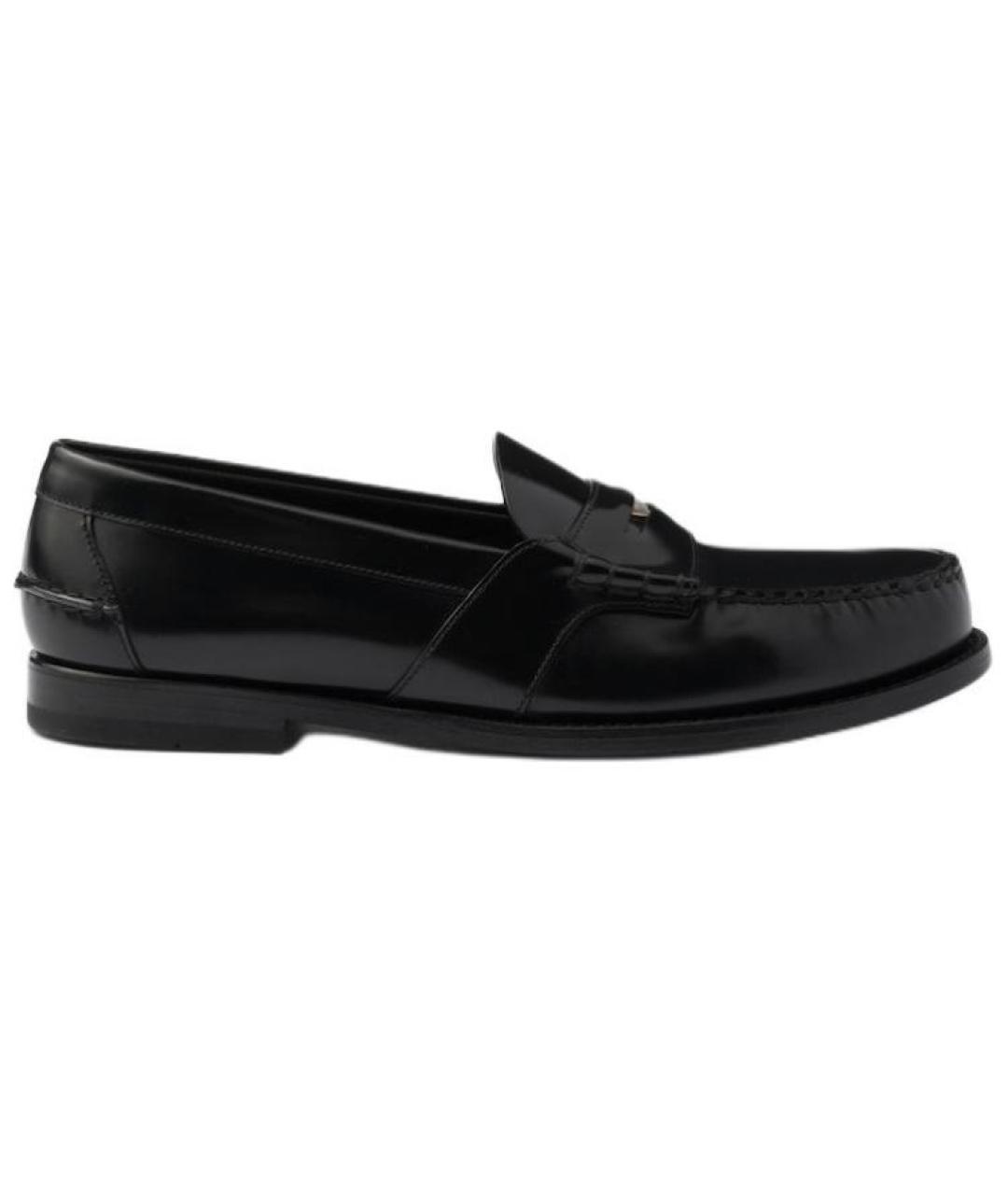 PRADA Черные кожаные лоферы, фото 1