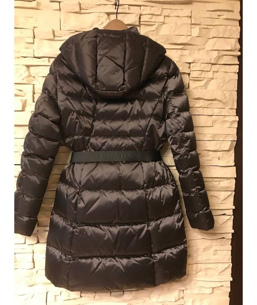 PRADA Черный полиамидовый пуховик, фото 2
