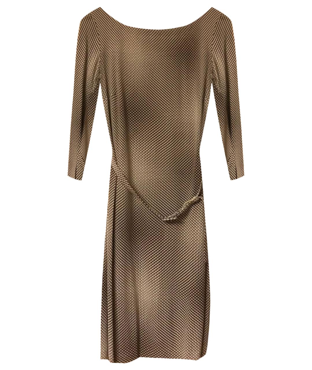 PRADA Серое шелковое коктейльное платье, фото 1