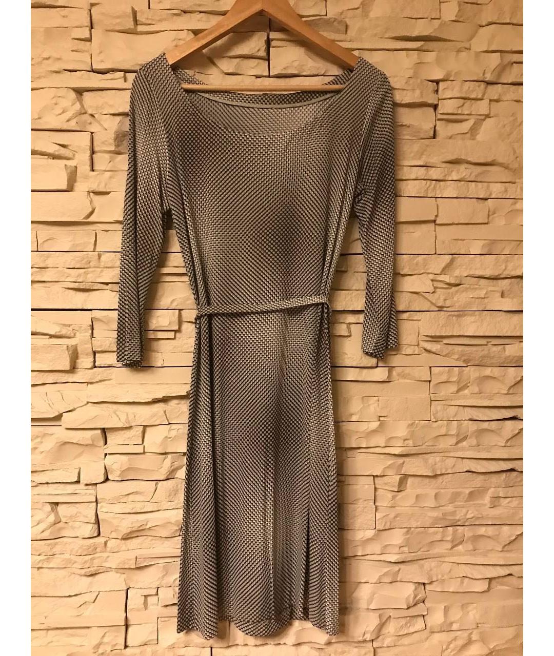 PRADA Серое шелковое коктейльное платье, фото 2