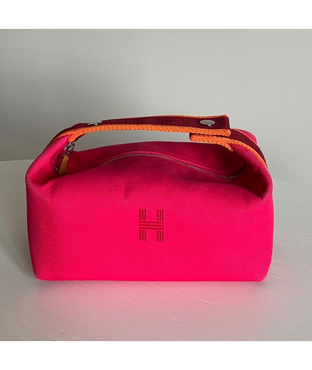 HERMES Фуксия хлопковая косметичка, фото 6