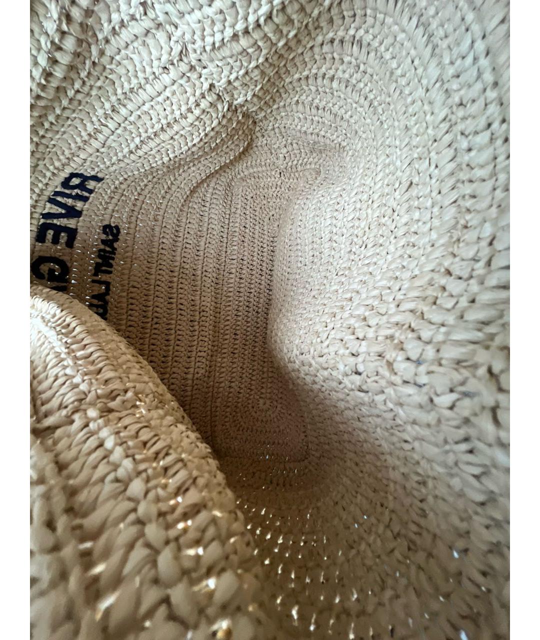 SAINT LAURENT Бежевая пелетеная пляжная сумка, фото 3