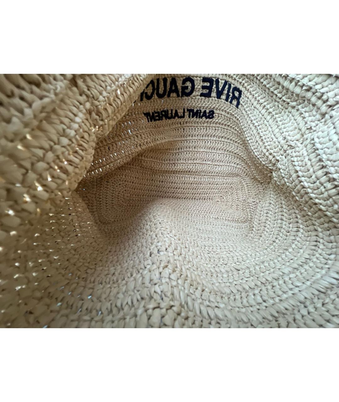 SAINT LAURENT Бежевая пелетеная пляжная сумка, фото 5